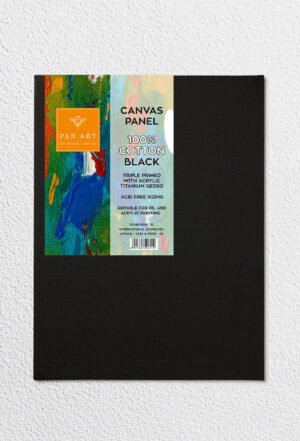100% Cotton Black Canvas Panel
